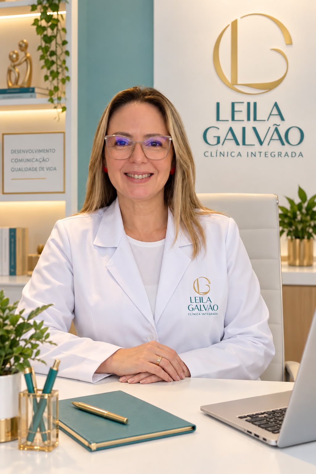 Fonoaudióloga Leila Galvão em seu consultório em Natal